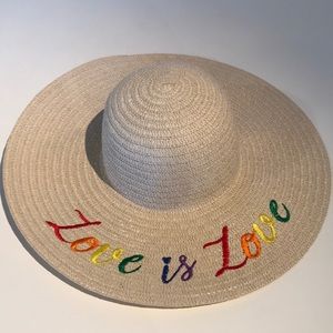 Love is Love straw floppy hat